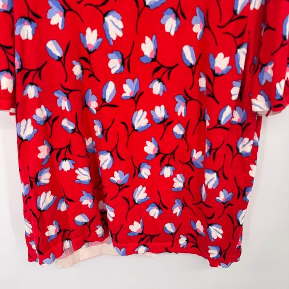Talbots Plus size 3X Red Floral puff half sleeve floral sweater Scoop Neck - Picture 5 of 10